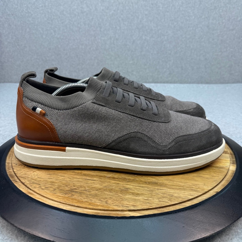 Allen Edmonds Easton Mens 12 D Grey Knit Suede Leather Low Top Sneakers 2024